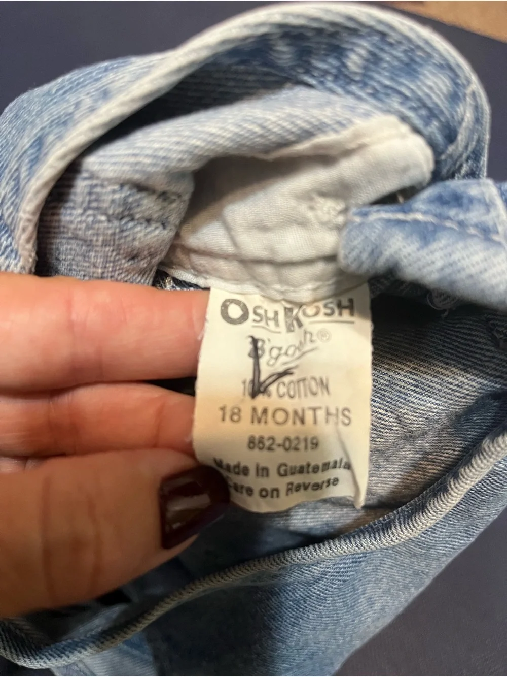 Baby OshKosh Vintage Carpenter Denim Overall Pants size 18 months like new!